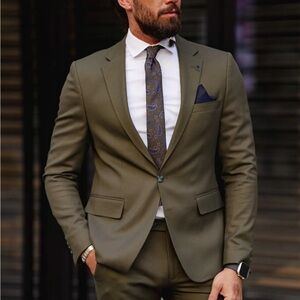 John Varvatos Dark Olive Suit slim fit 44L